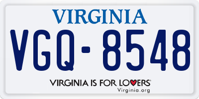 VA license plate VGQ8548