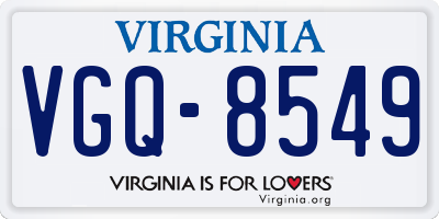 VA license plate VGQ8549