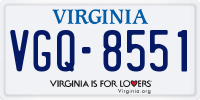 VA license plate VGQ8551