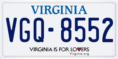 VA license plate VGQ8552