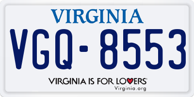 VA license plate VGQ8553