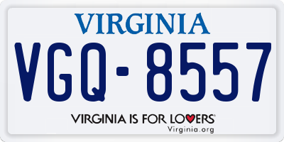 VA license plate VGQ8557