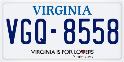 VA license plate VGQ8558