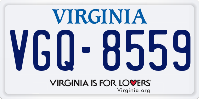 VA license plate VGQ8559