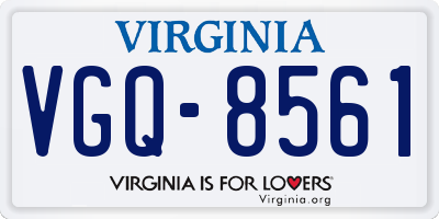 VA license plate VGQ8561