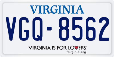 VA license plate VGQ8562