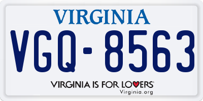 VA license plate VGQ8563
