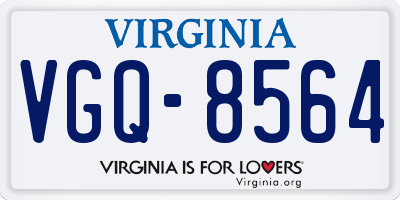 VA license plate VGQ8564