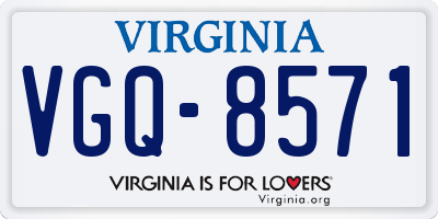 VA license plate VGQ8571