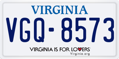 VA license plate VGQ8573