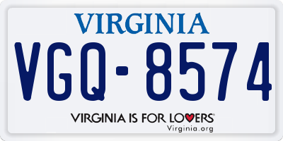 VA license plate VGQ8574