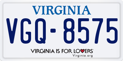 VA license plate VGQ8575
