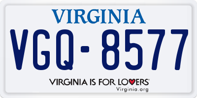 VA license plate VGQ8577