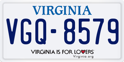 VA license plate VGQ8579
