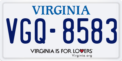 VA license plate VGQ8583