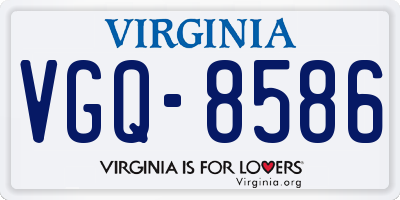 VA license plate VGQ8586