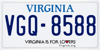 VA license plate VGQ8588