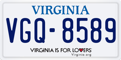 VA license plate VGQ8589