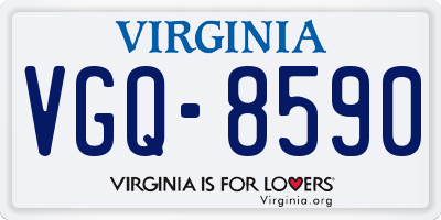 VA license plate VGQ8590