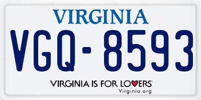 VA license plate VGQ8593