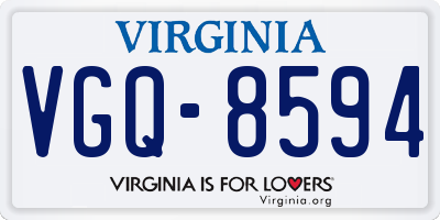 VA license plate VGQ8594