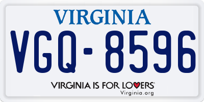 VA license plate VGQ8596