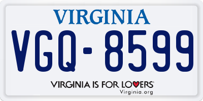 VA license plate VGQ8599