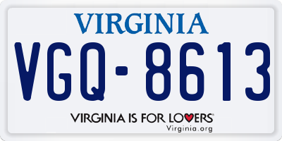 VA license plate VGQ8613