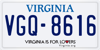 VA license plate VGQ8616