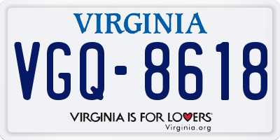 VA license plate VGQ8618