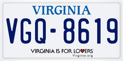 VA license plate VGQ8619