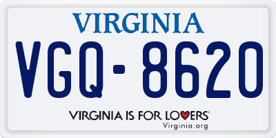 VA license plate VGQ8620