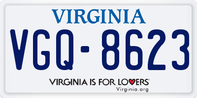 VA license plate VGQ8623
