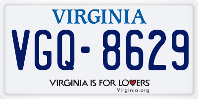 VA license plate VGQ8629