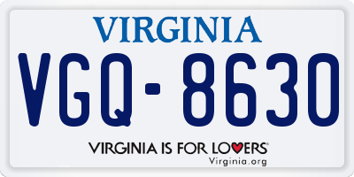 VA license plate VGQ8630
