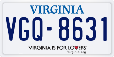 VA license plate VGQ8631