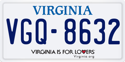 VA license plate VGQ8632