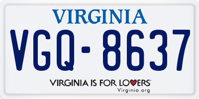 VA license plate VGQ8637