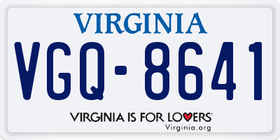 VA license plate VGQ8641