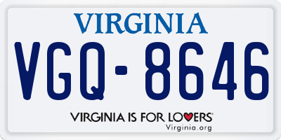 VA license plate VGQ8646