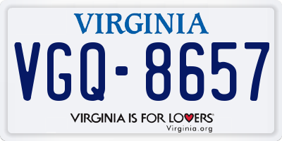 VA license plate VGQ8657