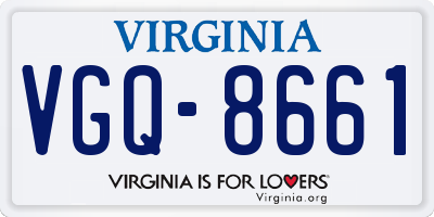 VA license plate VGQ8661
