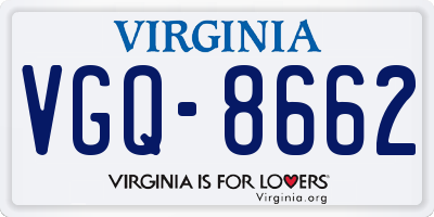 VA license plate VGQ8662