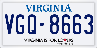 VA license plate VGQ8663