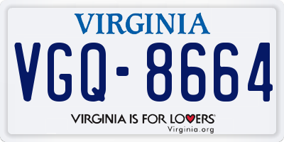 VA license plate VGQ8664