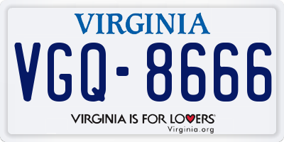 VA license plate VGQ8666