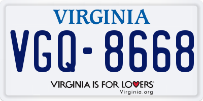 VA license plate VGQ8668