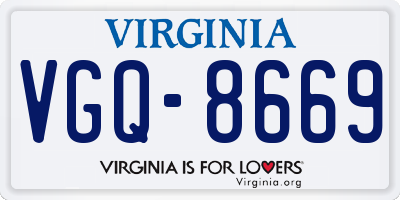 VA license plate VGQ8669