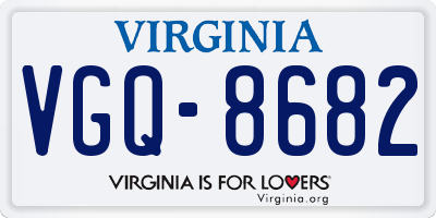 VA license plate VGQ8682