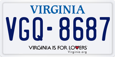 VA license plate VGQ8687